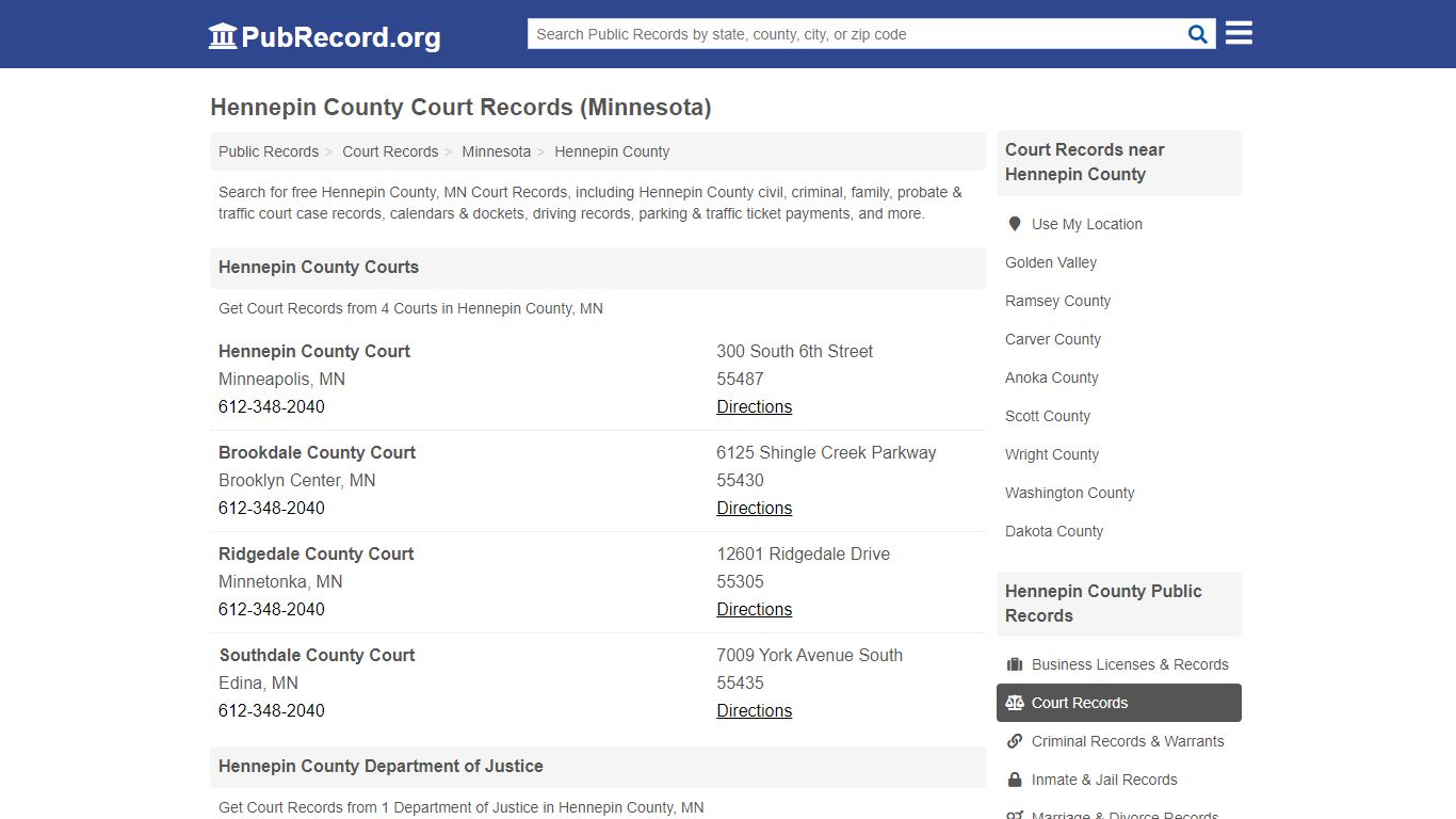 Hennepin County Court Records (Minnesota) - PubRecord.org